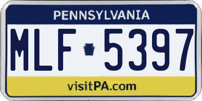 PA license plate MLF5397