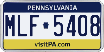 PA license plate MLF5408