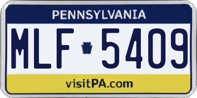 PA license plate MLF5409