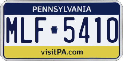 PA license plate MLF5410