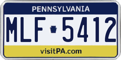 PA license plate MLF5412