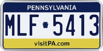 PA license plate MLF5413