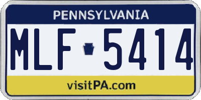 PA license plate MLF5414