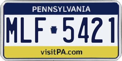 PA license plate MLF5421