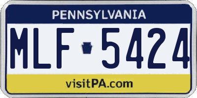 PA license plate MLF5424