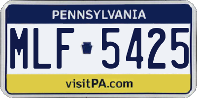 PA license plate MLF5425