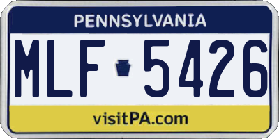 PA license plate MLF5426