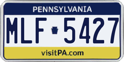 PA license plate MLF5427
