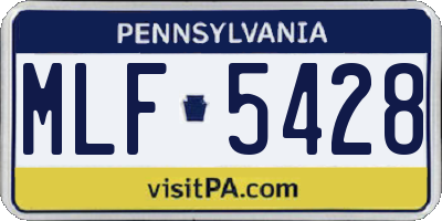 PA license plate MLF5428