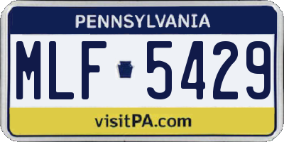 PA license plate MLF5429