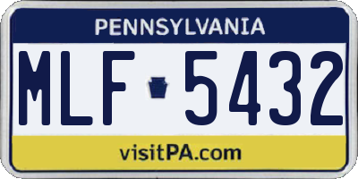 PA license plate MLF5432