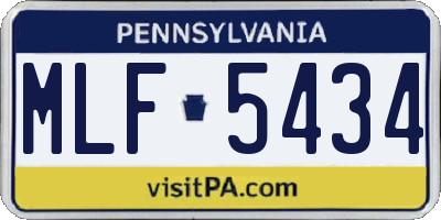 PA license plate MLF5434