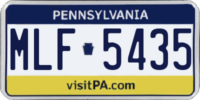 PA license plate MLF5435
