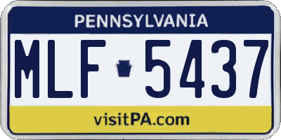 PA license plate MLF5437