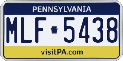 PA license plate MLF5438