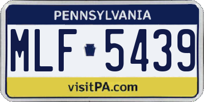 PA license plate MLF5439
