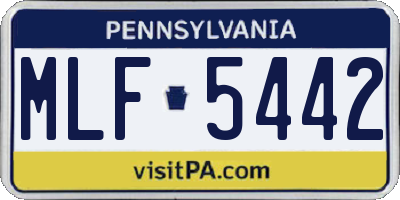 PA license plate MLF5442