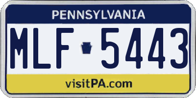 PA license plate MLF5443