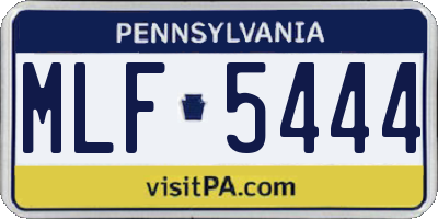 PA license plate MLF5444