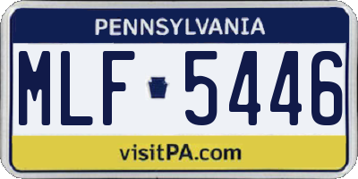 PA license plate MLF5446