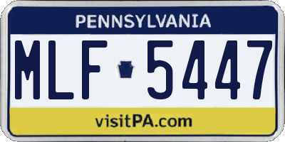 PA license plate MLF5447