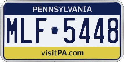 PA license plate MLF5448