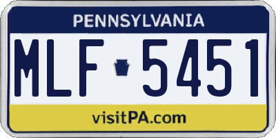 PA license plate MLF5451