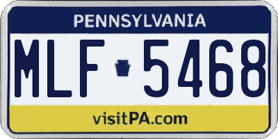 PA license plate MLF5468