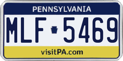 PA license plate MLF5469