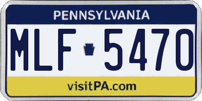 PA license plate MLF5470