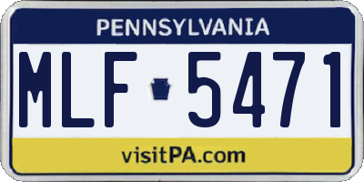 PA license plate MLF5471