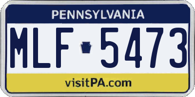 PA license plate MLF5473