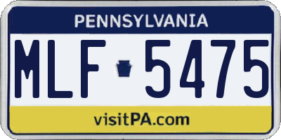 PA license plate MLF5475