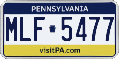 PA license plate MLF5477