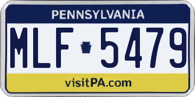 PA license plate MLF5479