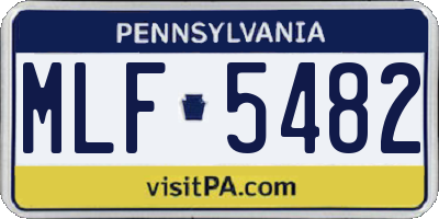 PA license plate MLF5482