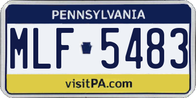 PA license plate MLF5483
