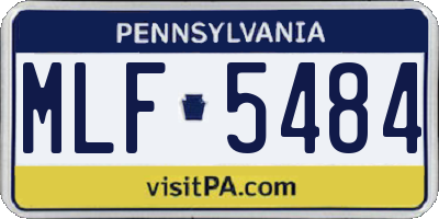 PA license plate MLF5484