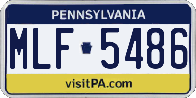 PA license plate MLF5486