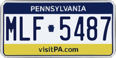 PA license plate MLF5487