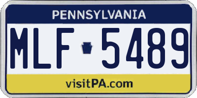 PA license plate MLF5489