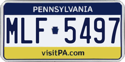 PA license plate MLF5497