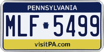 PA license plate MLF5499