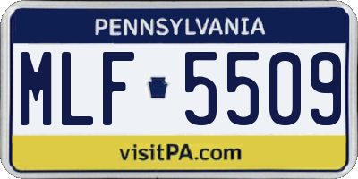 PA license plate MLF5509