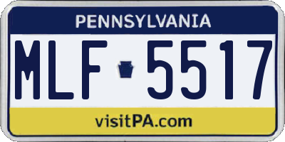 PA license plate MLF5517