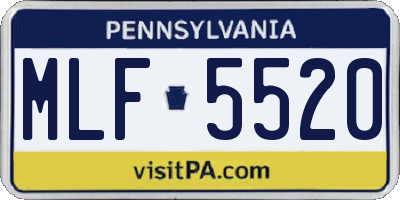 PA license plate MLF5520