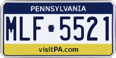 PA license plate MLF5521