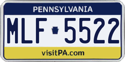 PA license plate MLF5522