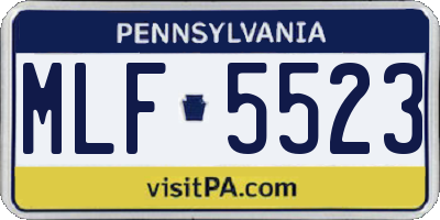 PA license plate MLF5523
