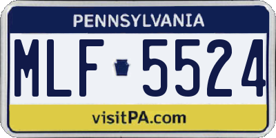 PA license plate MLF5524